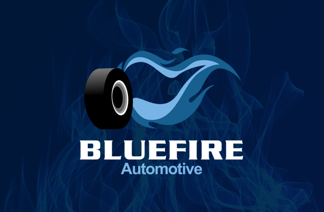 Blue fire logo, Automotive logo design