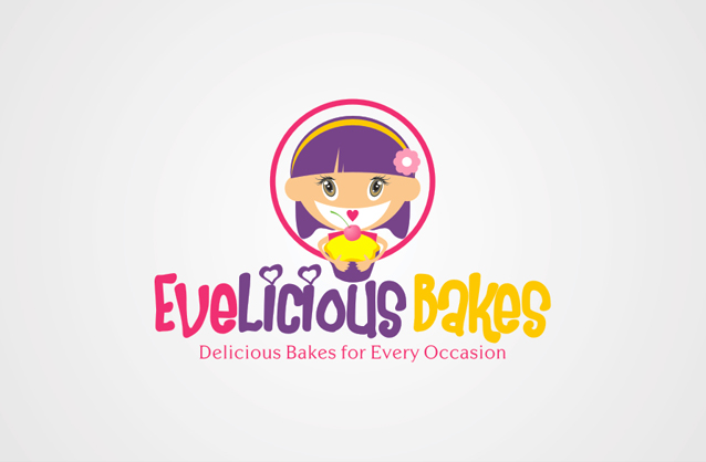 Cartoon girl logo, Bakes logo