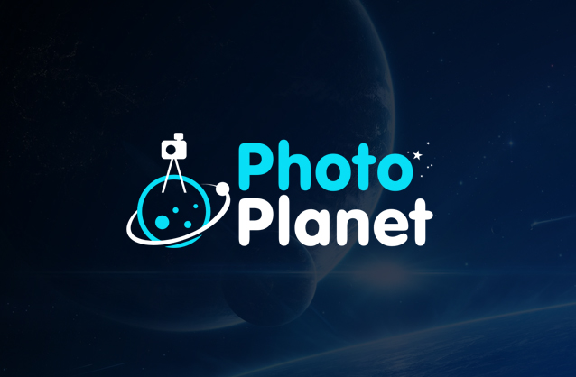 photography logo, PS logo design, Planet logo