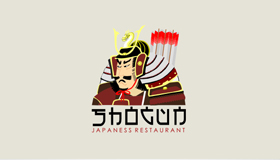 shogun logo, sushi logo design
