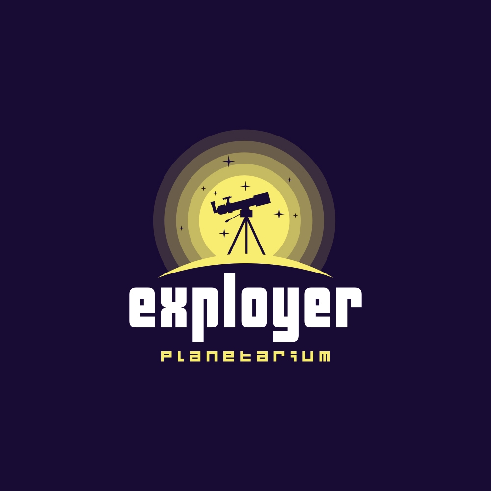 Planetarium logo design, Telescope logo
