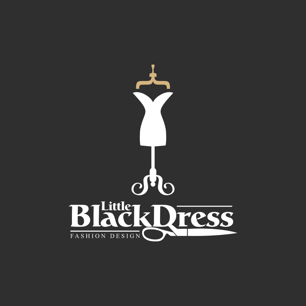 Tailor logo, Little black dress logo design.