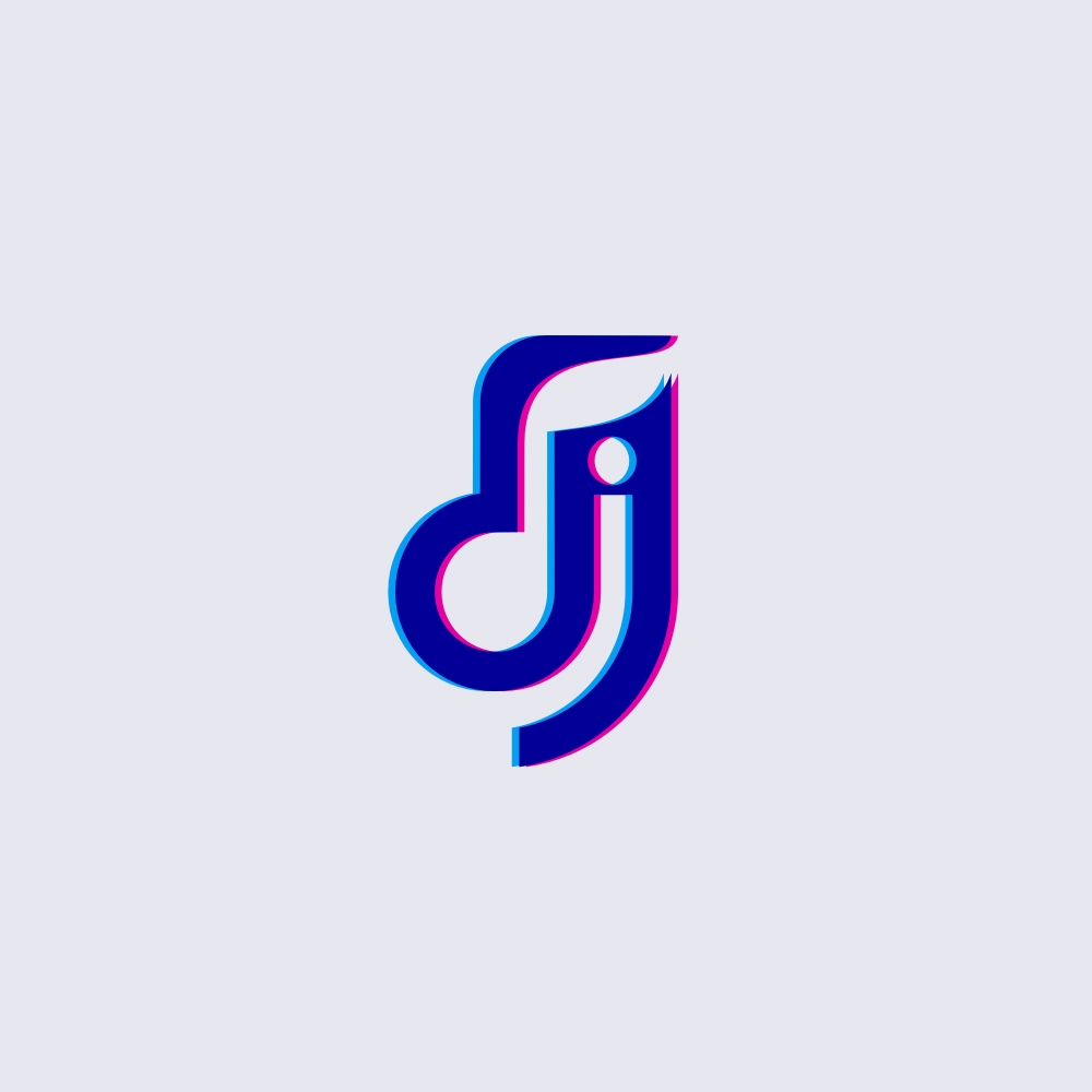 DJ personal logo design, Music note logo design.