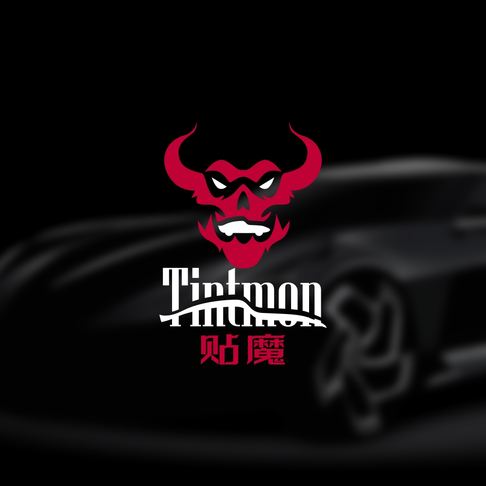 car tint shop logo design, monster logo