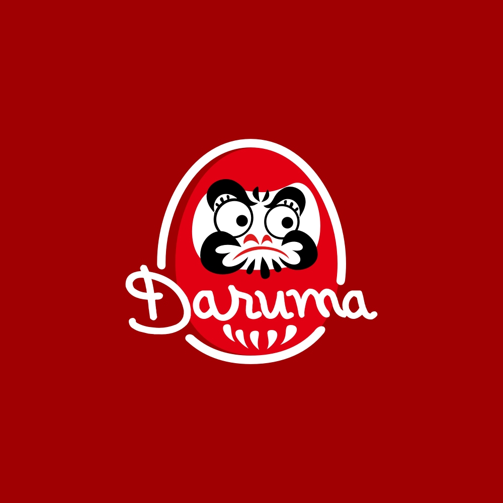 Japanese restaurant logo design, Daruma logo