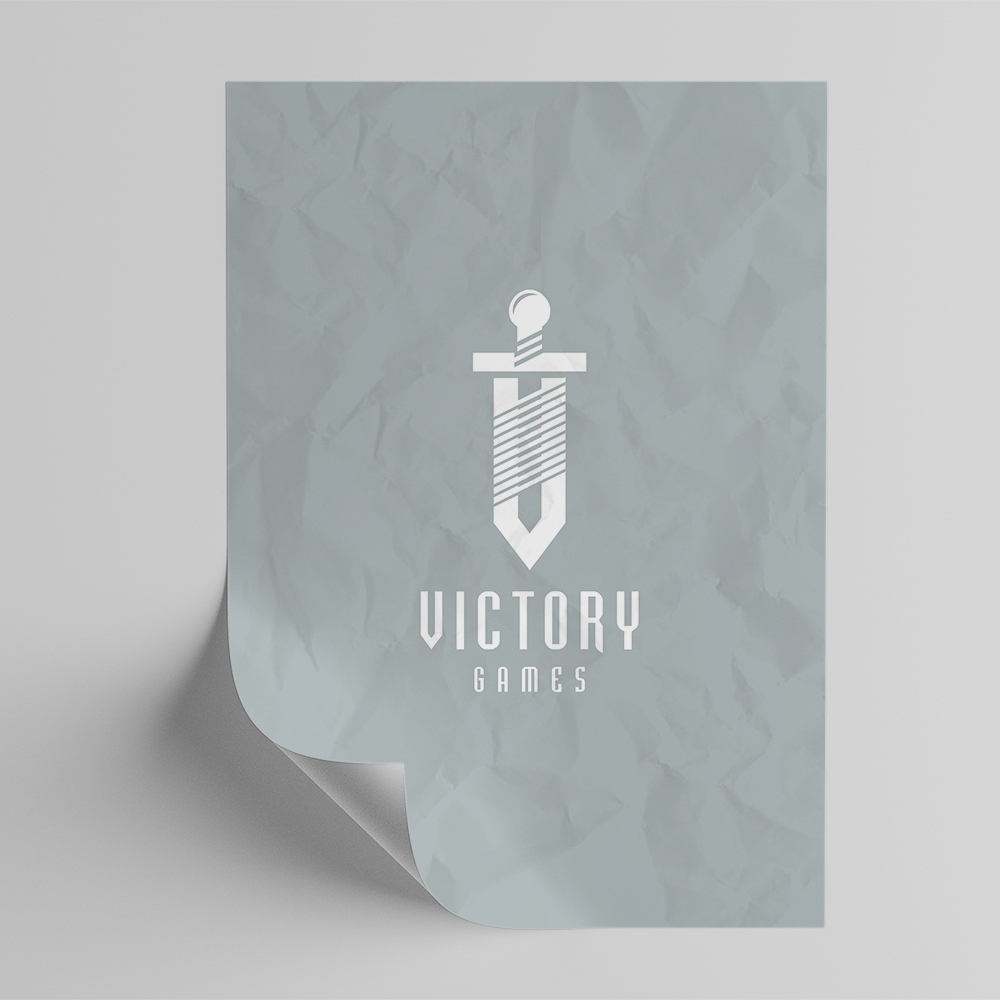 Game developer logo design, victory logo, sword logo