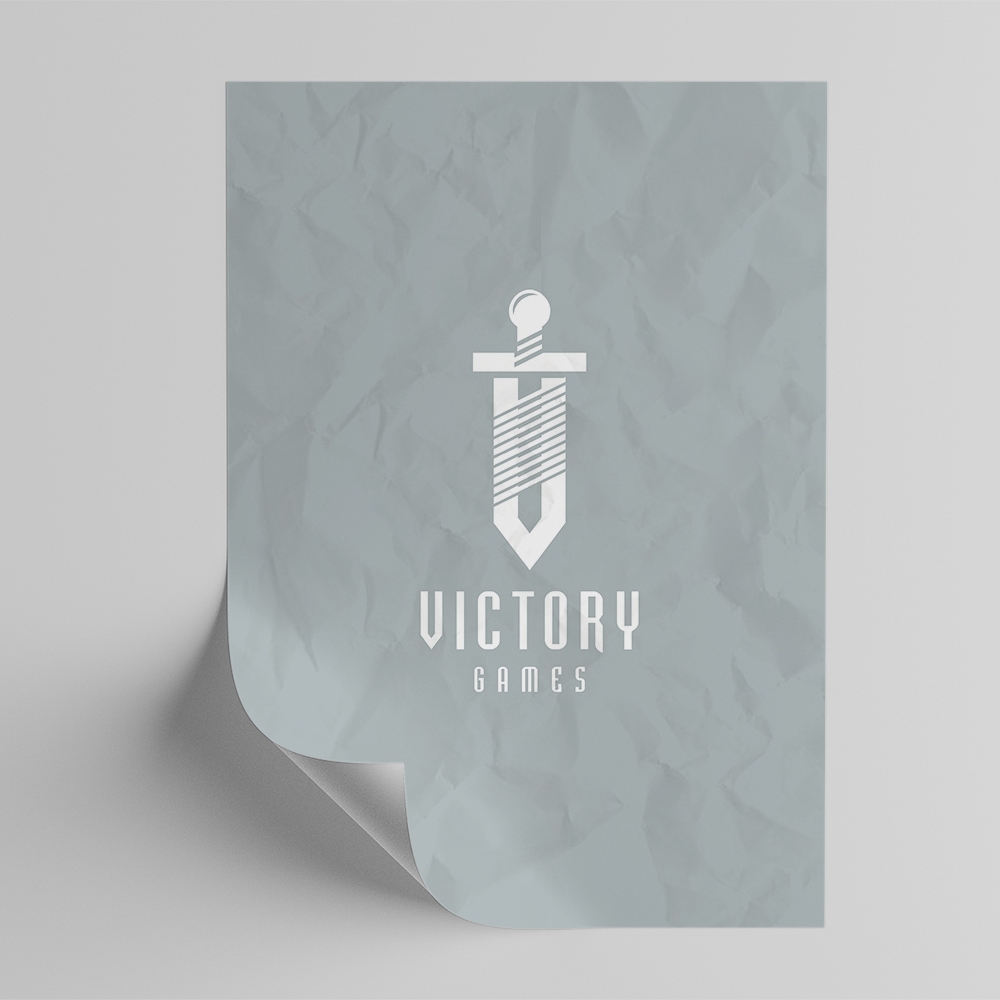 Game developer logo design, victory logo, sword logo.