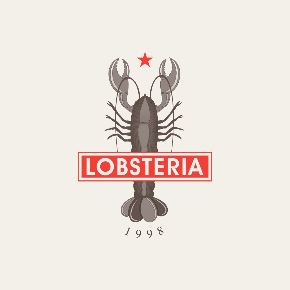 Seafood restaurant, Lobster logo design.