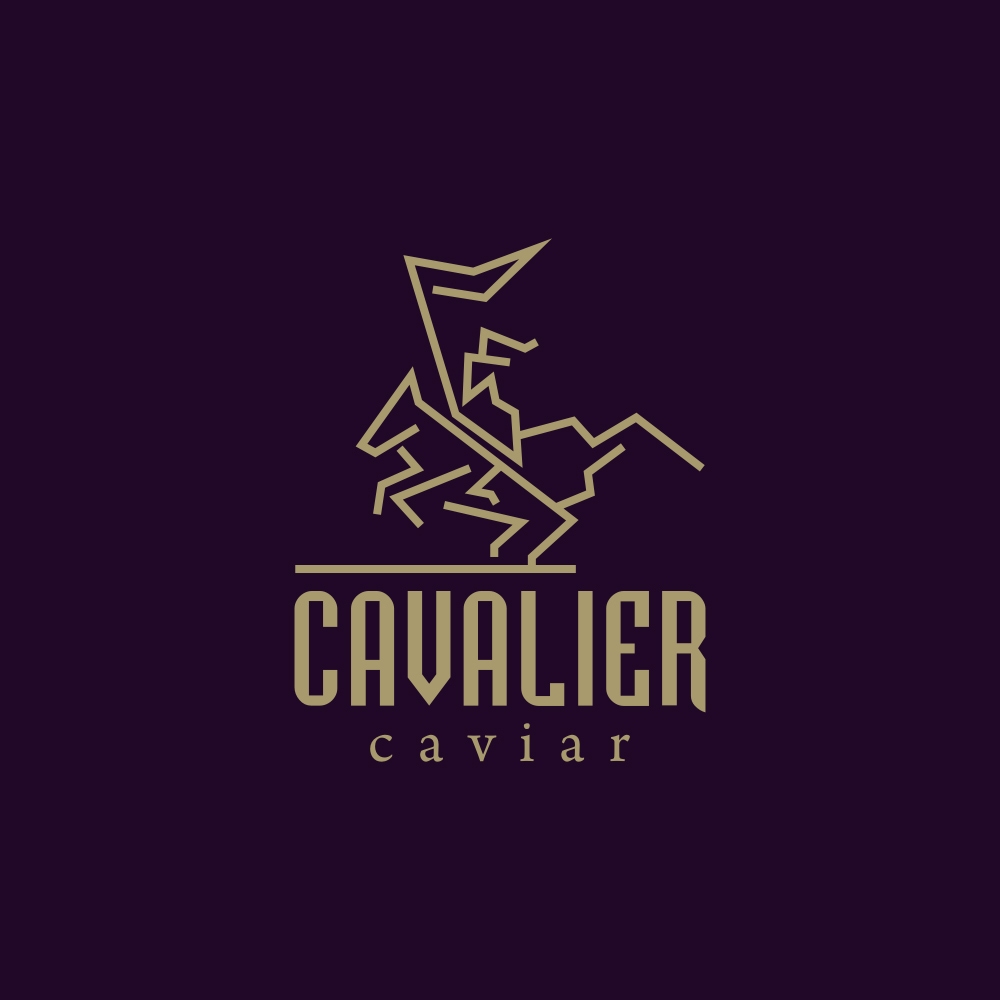Caviar brand logo design, Knight logo.