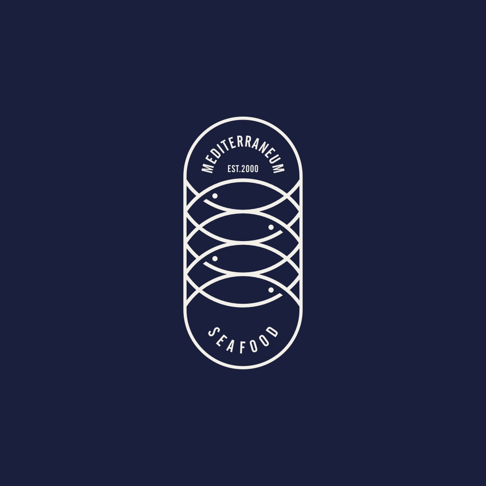 Seafood restaurant logo, Clean fish logo.