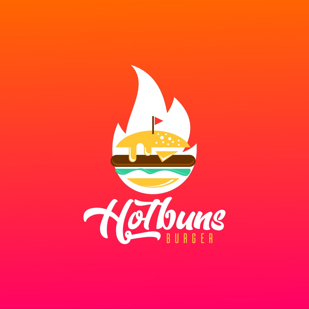 Burger logo design, fast food logo design