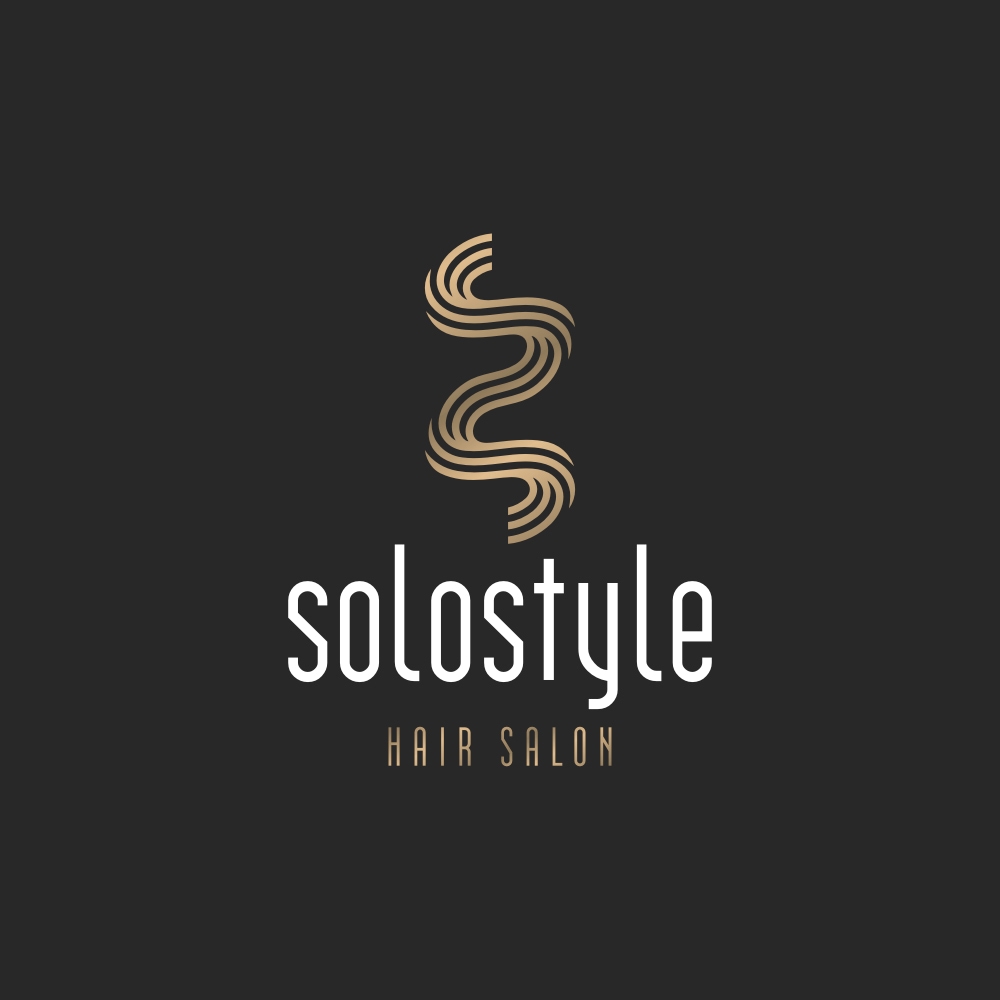 Hair salon logo design, Curve logo design, elegant logo design